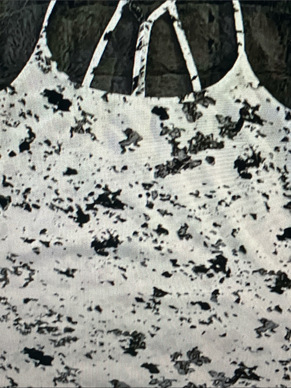 Hurley White Black Marble Print Strappy Cami